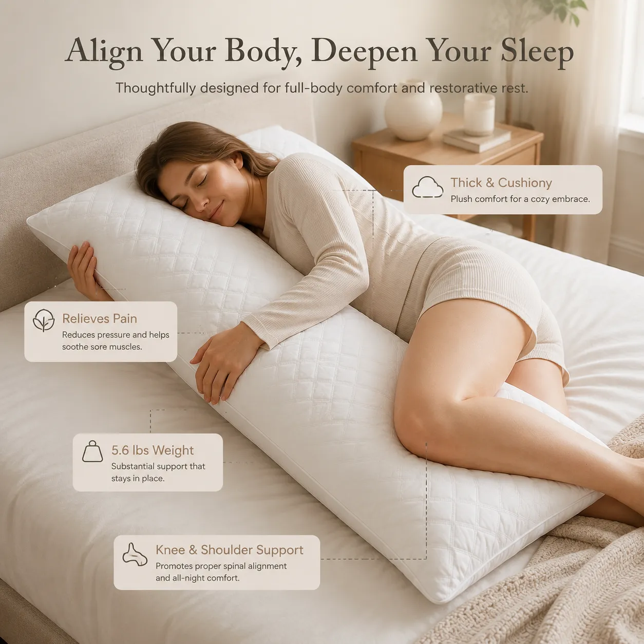 Adjustable Loft Premium Body Pillows - Image 3