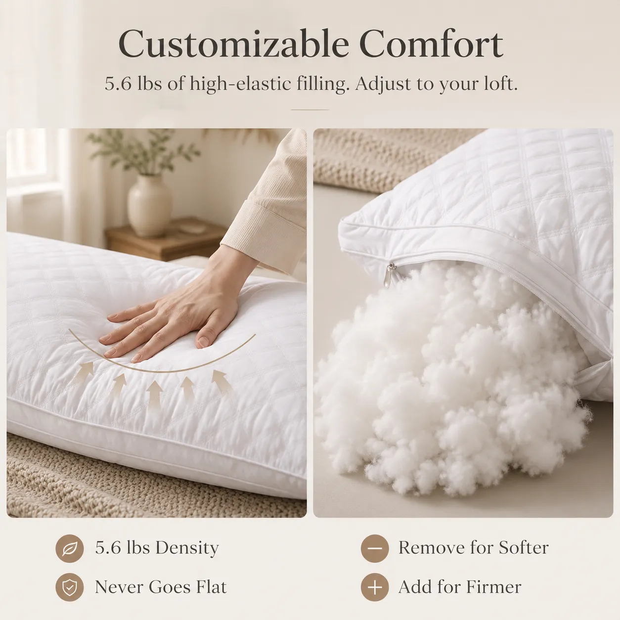 Adjustable Loft Premium Body Pillows - Image 2